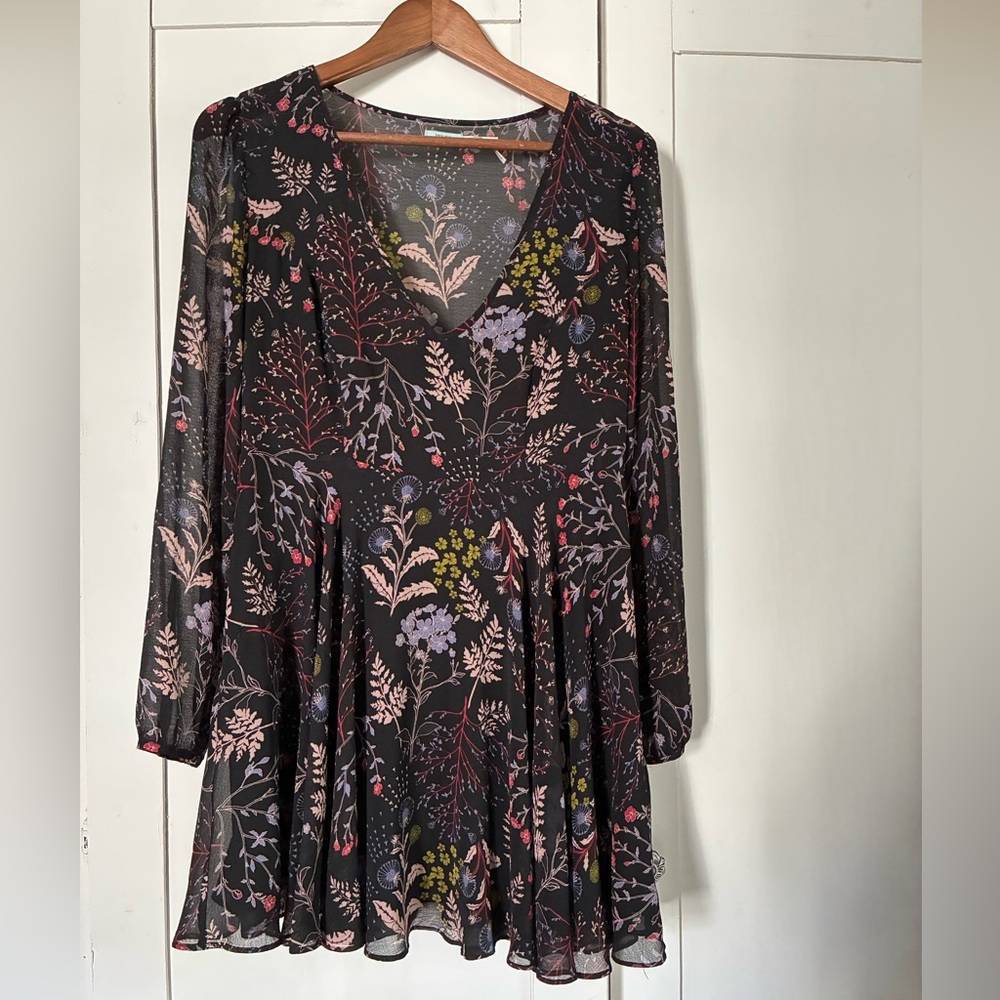 Kimchi Blue Floral Pattern Sheer Dress